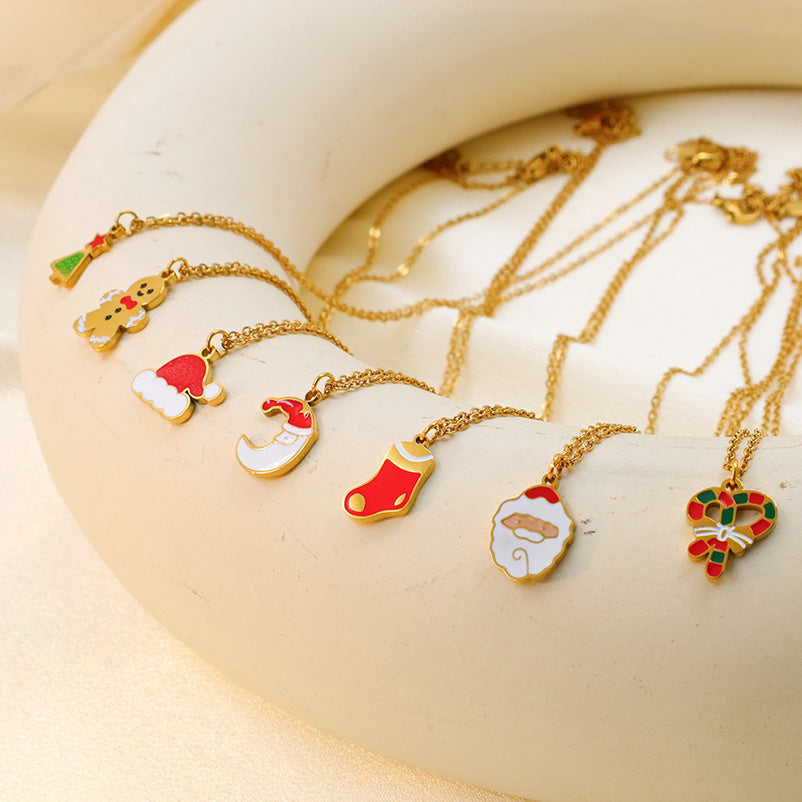 Wholesale Christmas  non-fading temperament stainless steel  necklace