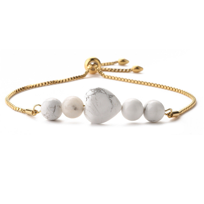 Wholesale Gold Plated Copper Heart Beaded Bracelet Minimalist Unisex Jewelry Accessory For Everyday Wear And Gifting