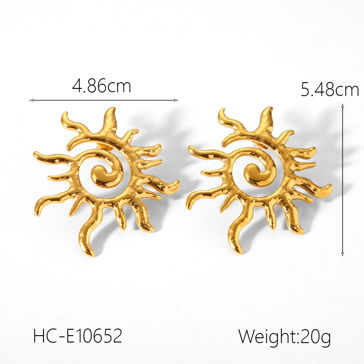 Wholesale Titanium Steel sun flame geometric earrings
