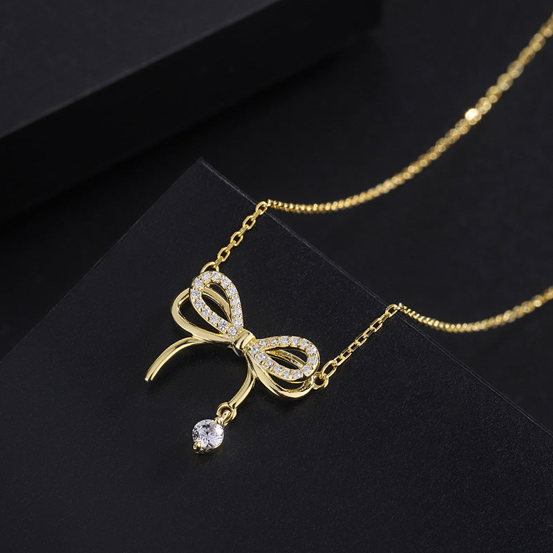 Wholesale s999 silver bow necklace