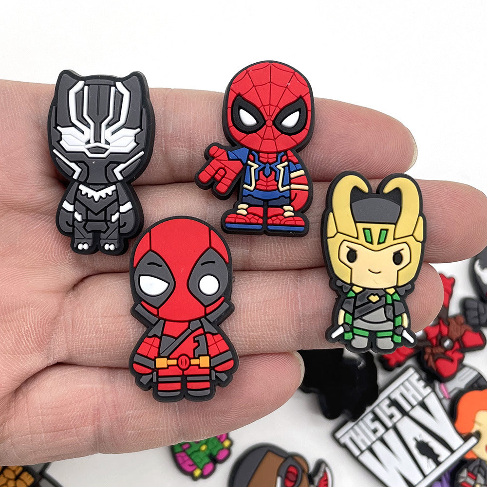 Wholesale 10pcs Soft rubber superhero cartoon Charms