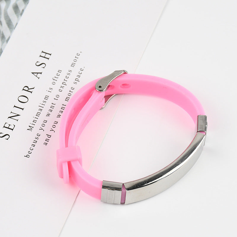 Wholesale Stainless Steel Silicone Bracelet