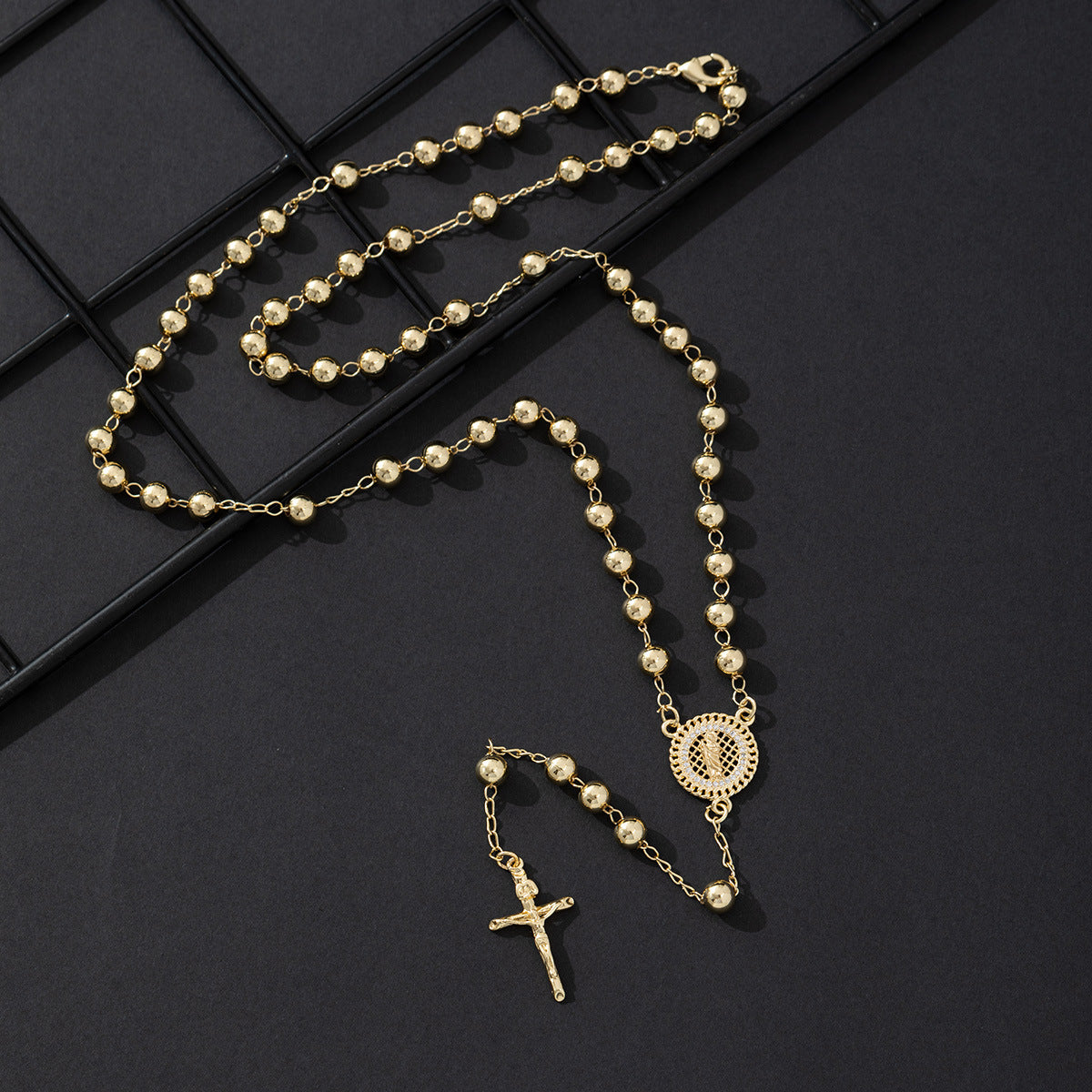 Wholesale Pure Copper Gold Cross Pendant Necklace Geometric Fashion Jewelry Accessory for Office Lady Style Gift