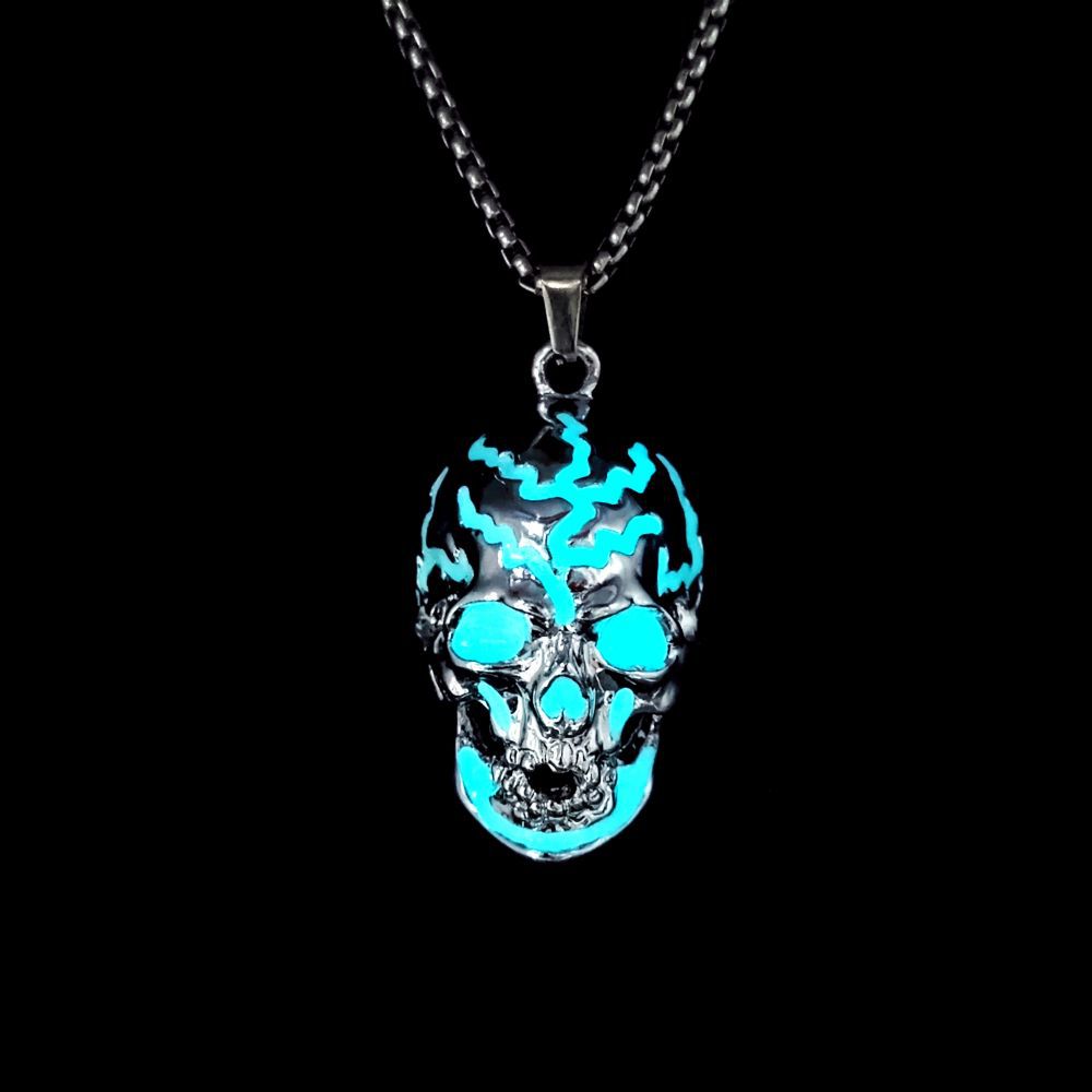 Wholesale  Halloween Long Luminous Necklace  Skull  Necklace