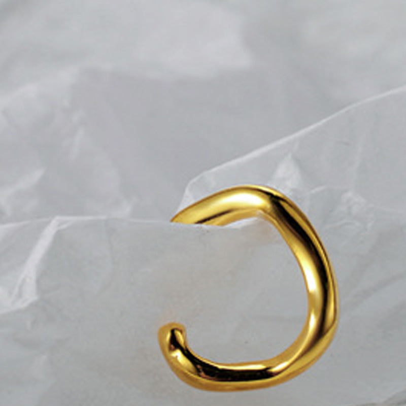 Wholesale S925 Sterling Silver Irregular Smooth Ear Clip ACC-ES-YWE002