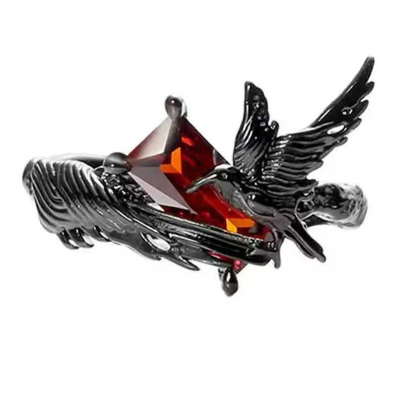 Wholesale Men' s Open Ring with Cross Oil-Drip Design Trendy Fashion Accessory