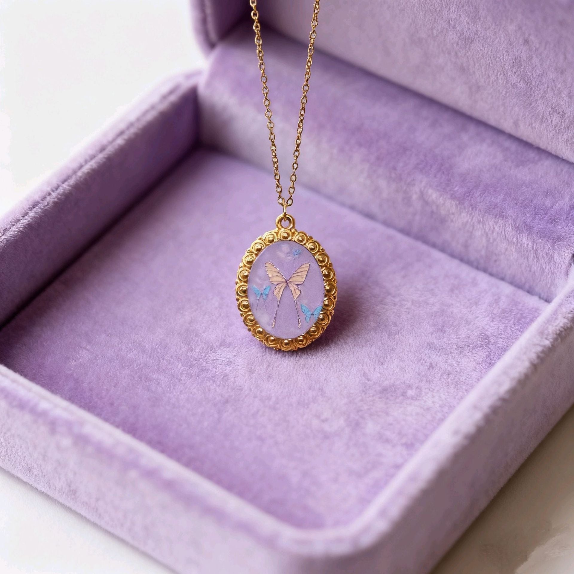 Wholesale Vintage Oil Painting-Style Stainless Steel Pendant with Bow and Flower Design