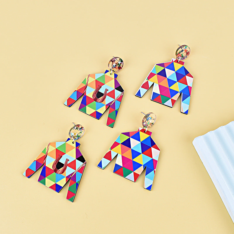 Wholesale Mexico Festival Earrings Clothes Horse Racing Festival Horseshoe Earrings