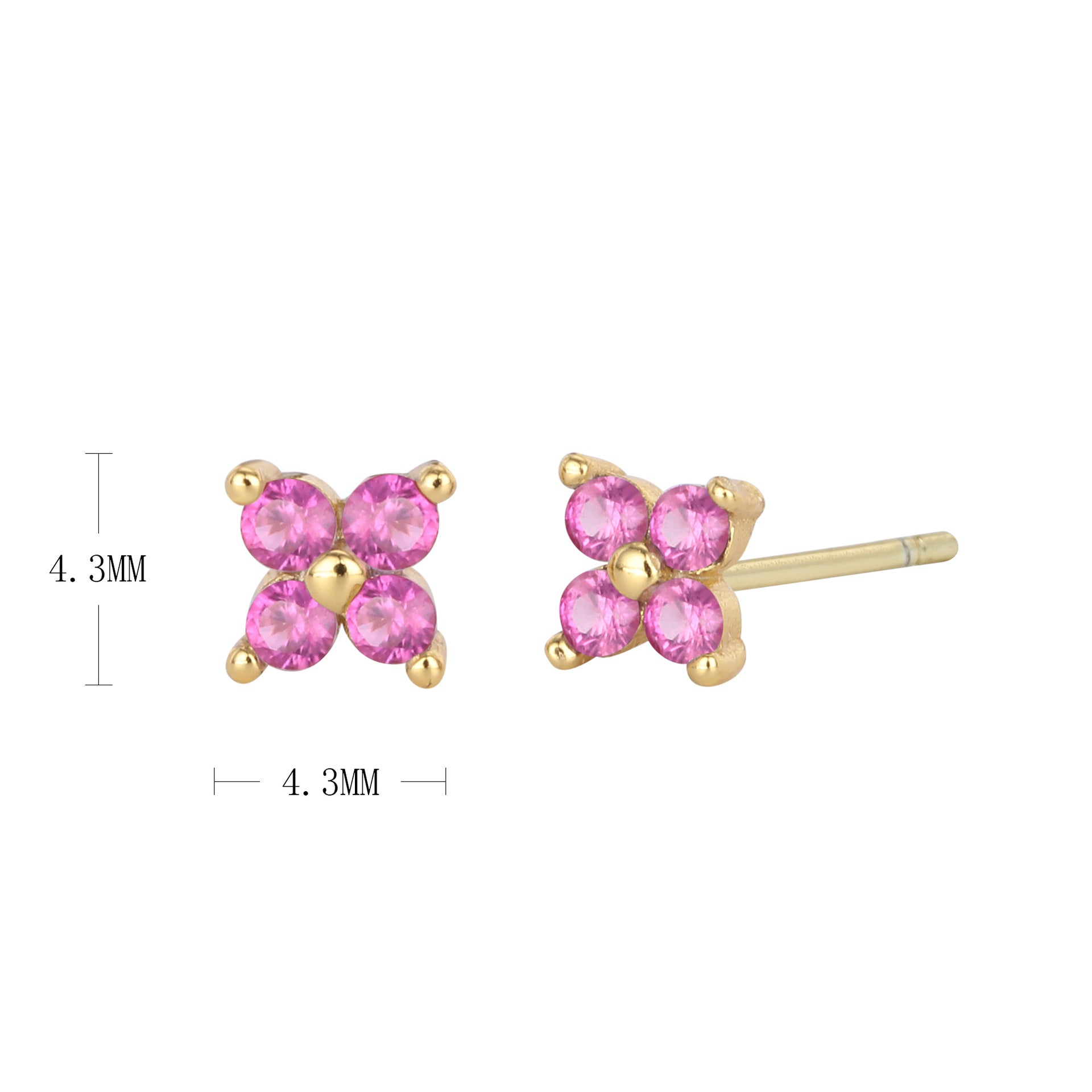 Wholesale S925 Sterling Silver Earrings Flower Star Earrings Inlaid with Zircon Earrings Colored Diamond Earrings ACC-ES-HRB005