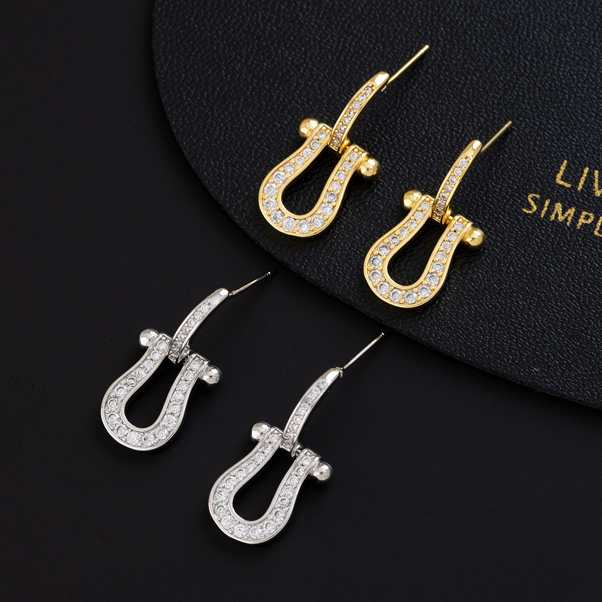 Wholesale Geometric U Shape Horseshoe Earrings 18K Gold Plated With Zircon Women S Fashion Accessory Gift For Boutique Resale