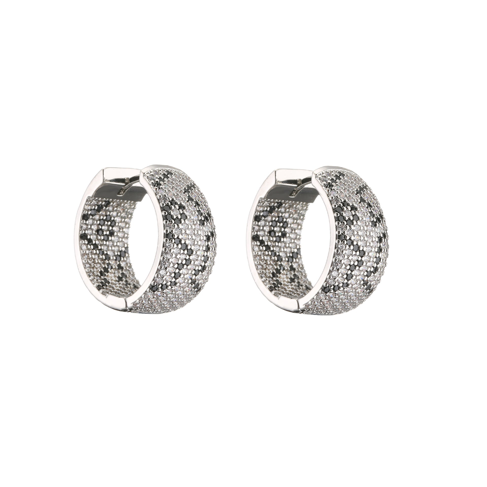 Wholesale Micro-Inlaid Zirconia Full Diamond Leopard Print Earrings