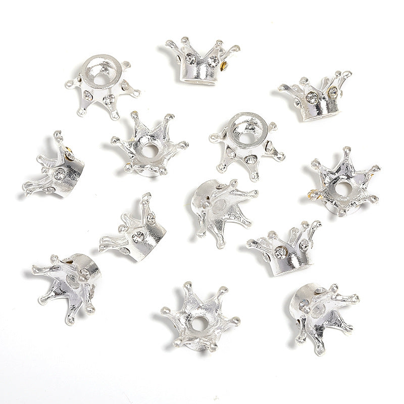 Wholesale 50pcs Three-dimensional Dot Diamond Small Crown Beaded Diy Alloy Accessories ACC-BDS-BLG052