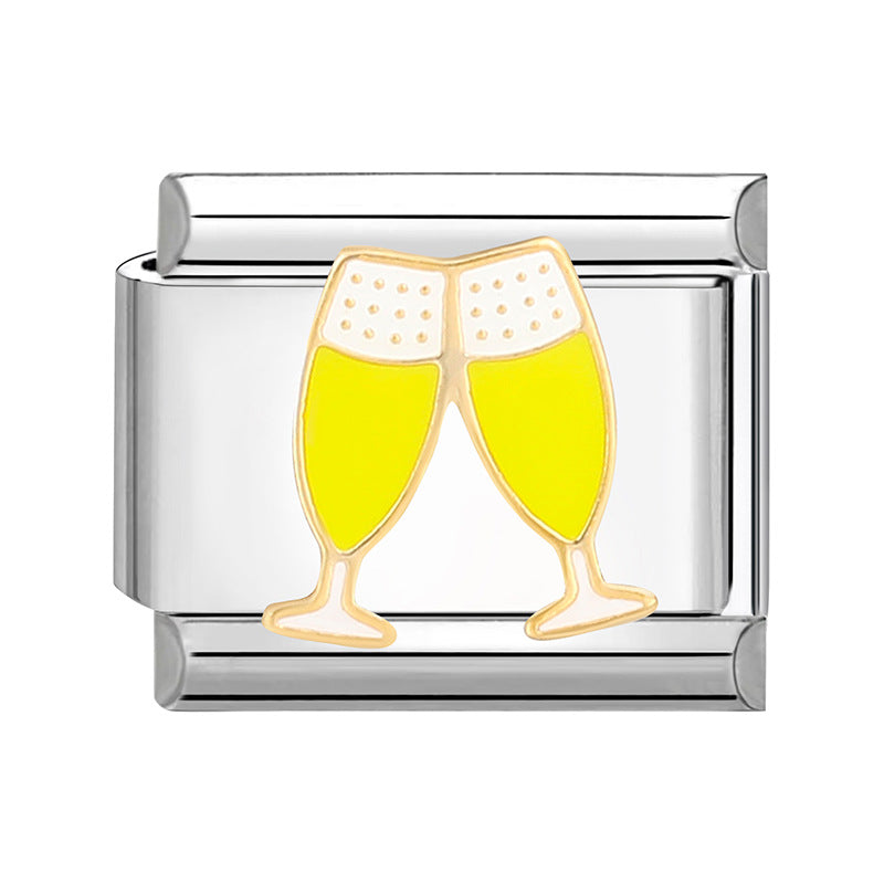 Wholesale Italian Charm Bracelet 9mm DIY Splicing Cute Cartoon Stainless Steel Composable Bracelet