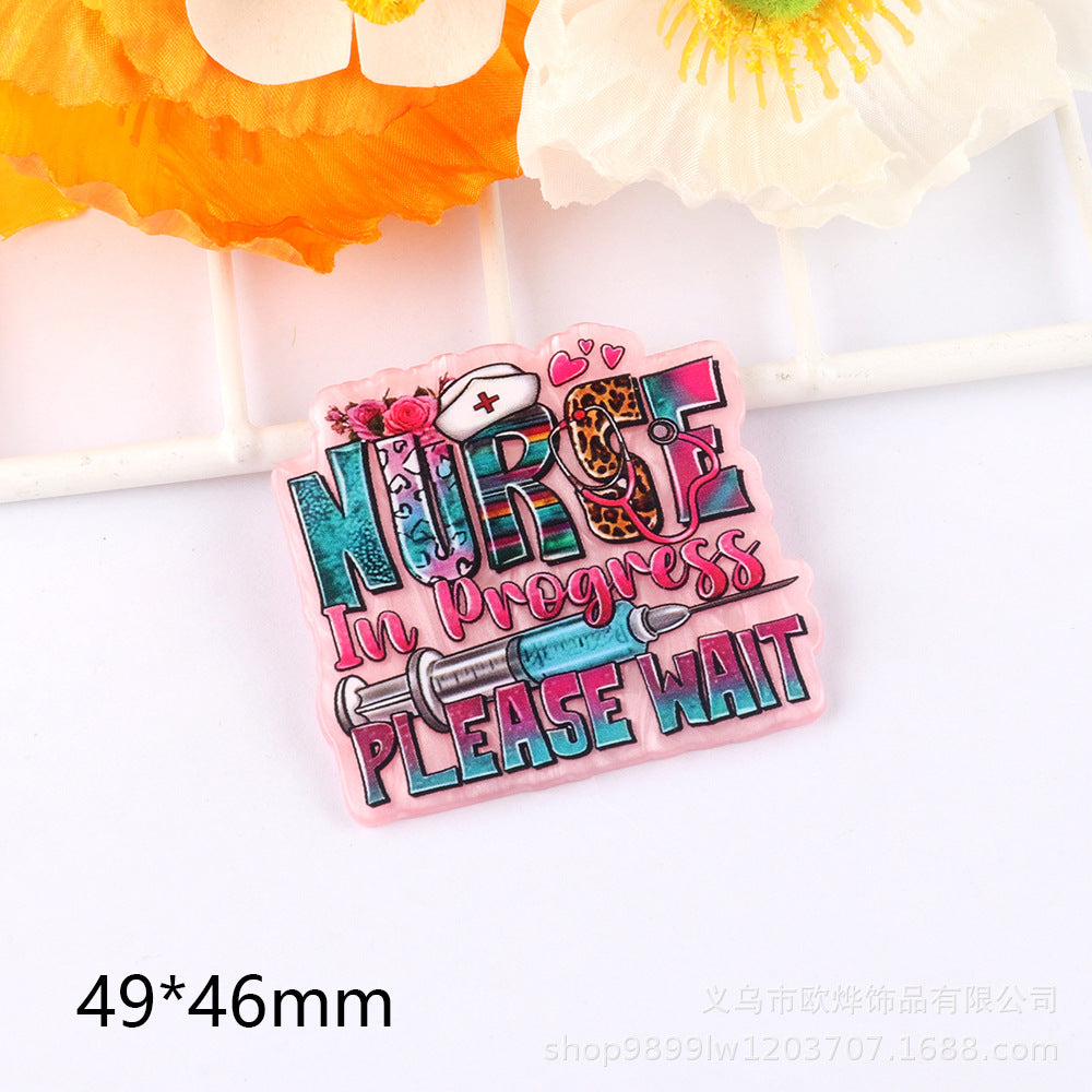 Wholesale 10PCS DIY Acrylic Loose Cute Cartoon Brooch Flatback