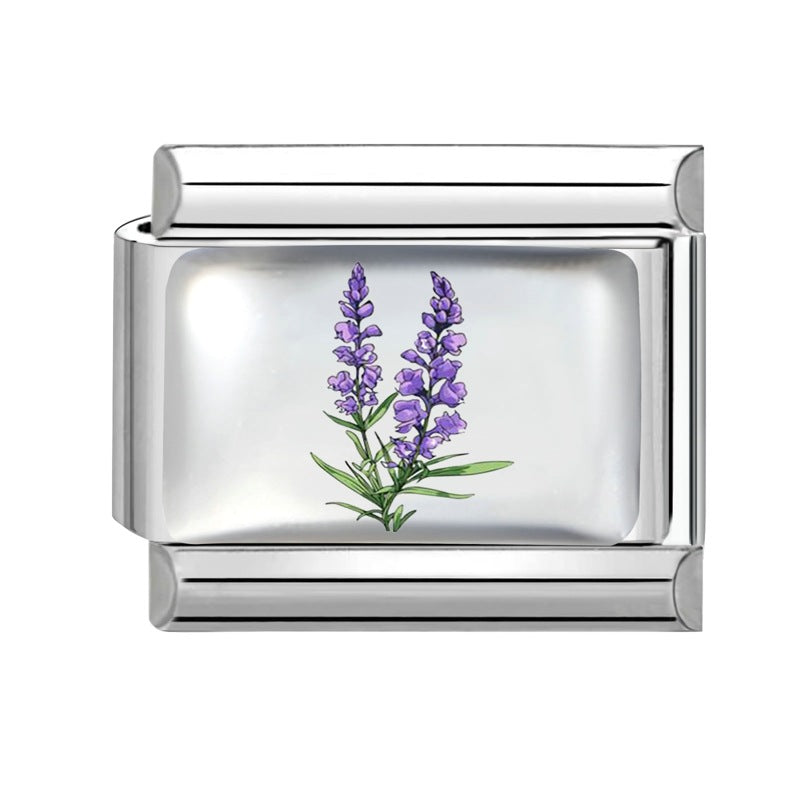 Wholesale Stainless Steel Electroplated DIY Bracelet Charm Month Flower Module for Everyday Wear Jewelry Accessory