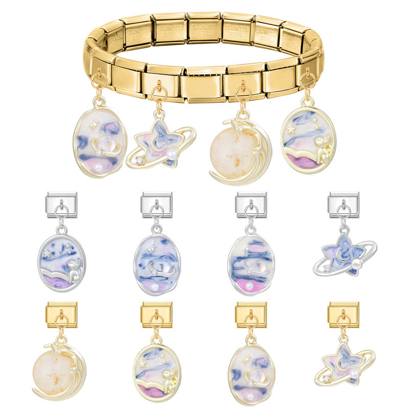 Wholesale Italian Charm Bracelet 9mm DIY Splicing Creative Pendant Stainless Steel Composable Bracelet