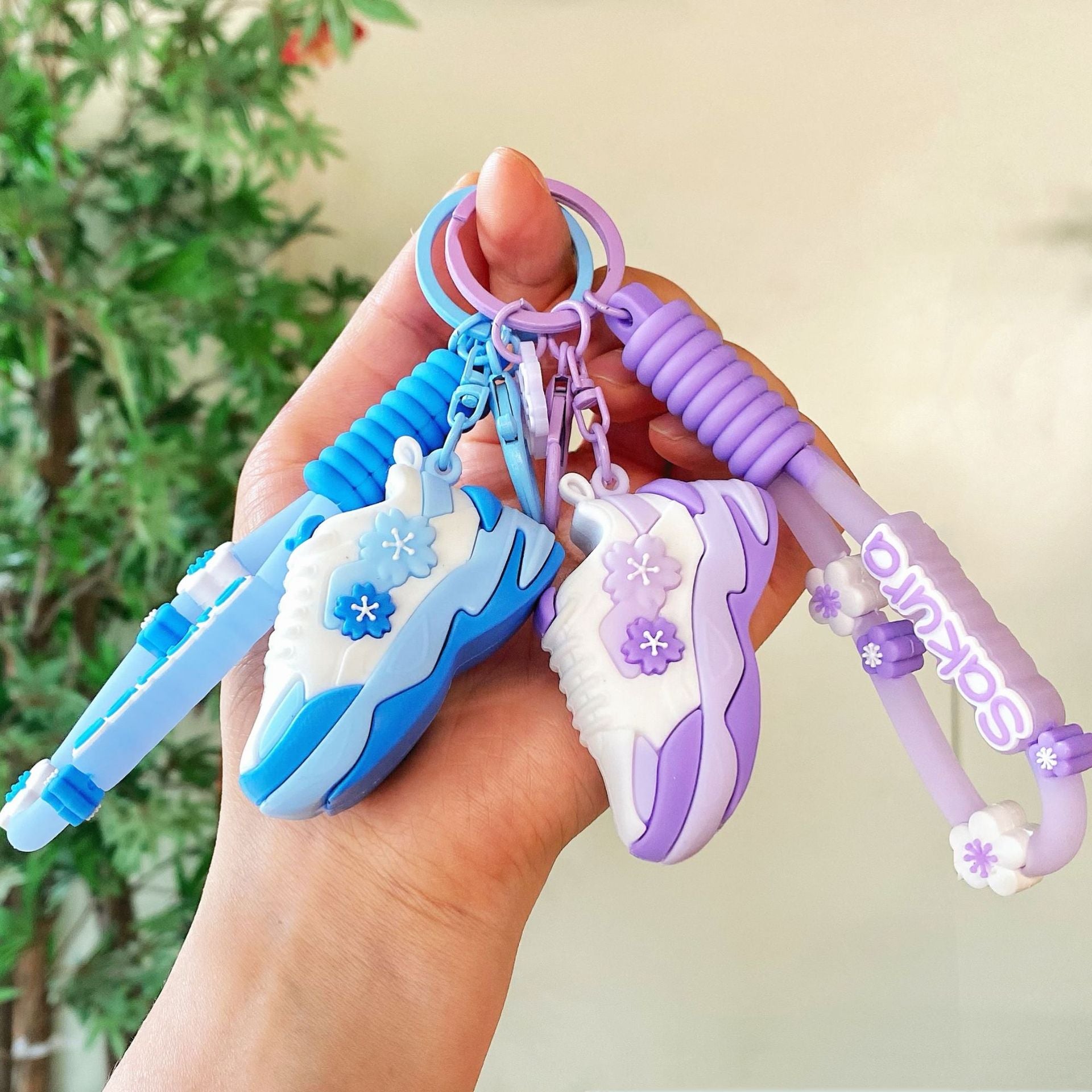 Wholesale Cartoon Cherry Blossom Rabbit Running Shoes Silicone Keychains Creative Keychain ACC-KC-SJ006