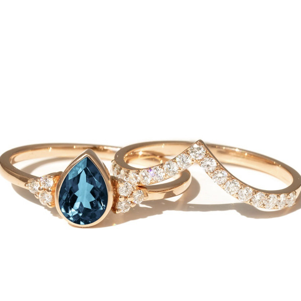 Wholesale Water Drop Gemstone Alloy Women's Rings ACC-RS-SanJie003