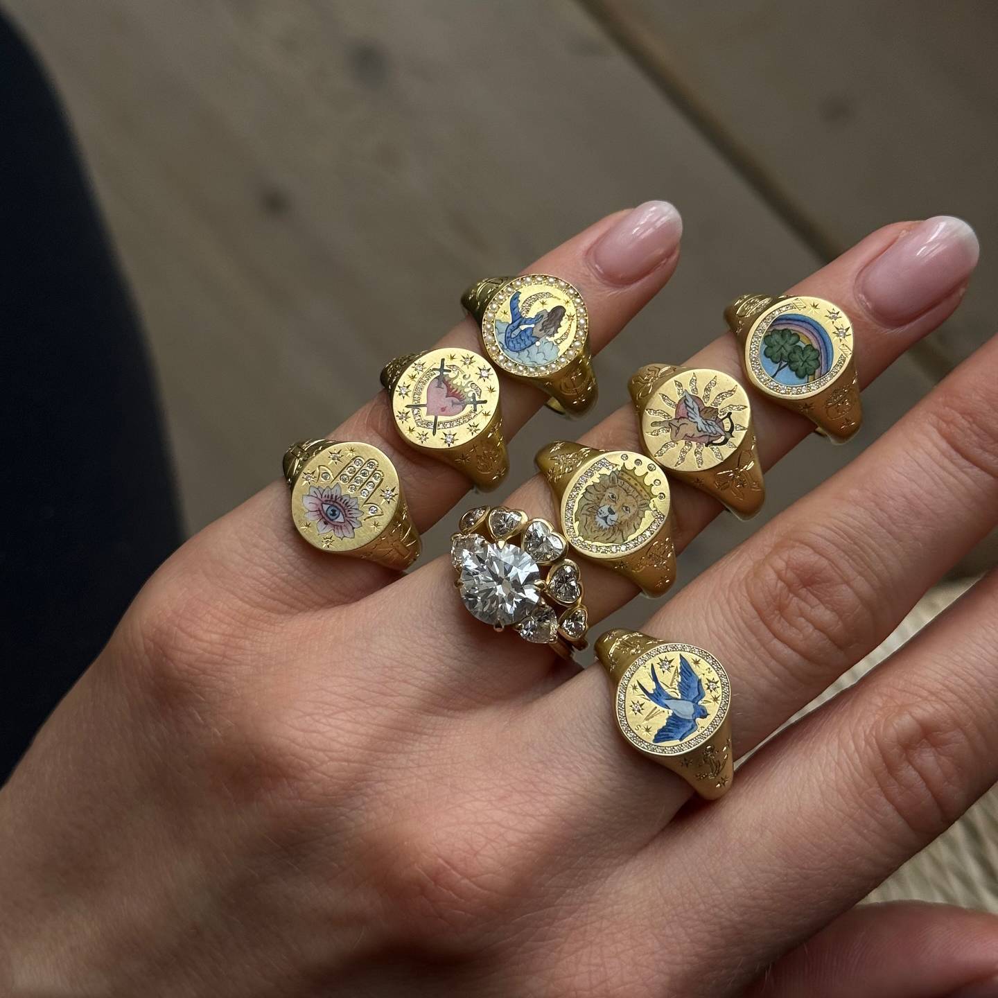 Wholesale Stainless steel adjustable vintage-style heart-shaped butterfly ring