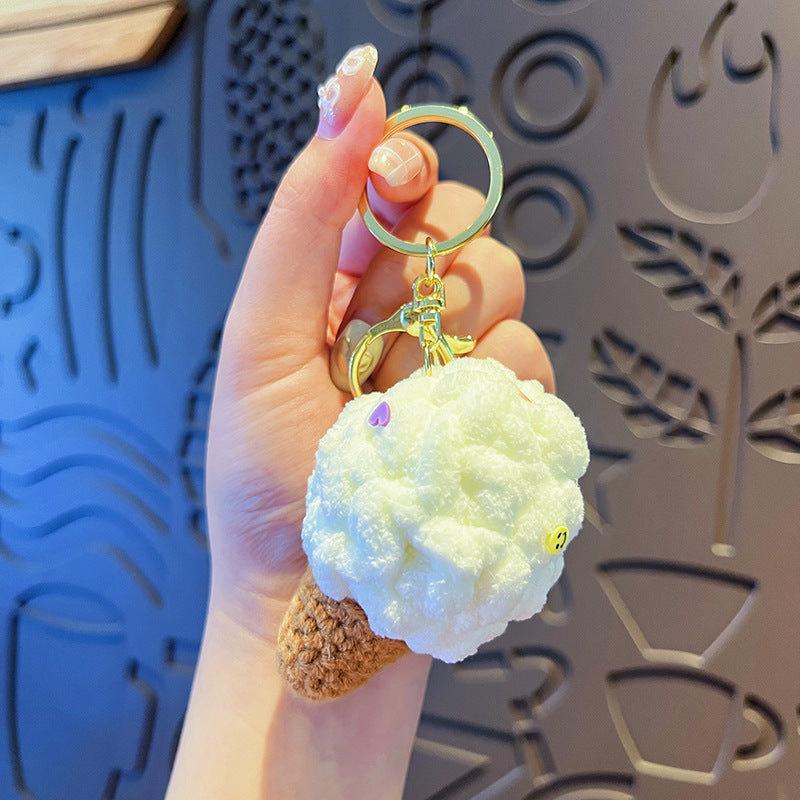 Wholesale Colorful Plush Ice Cream Keychain Cartoon Bag Charm Cute Gift