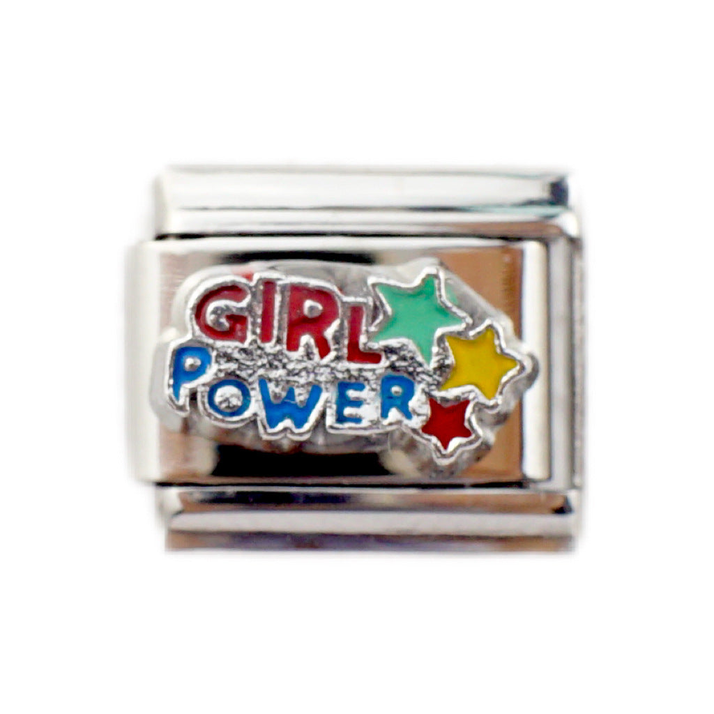 Wholesale 5pcs Italian Charm Bracelet 9mm DIY Splicing Creative Pattern Stainless Steel Composable Bracelet