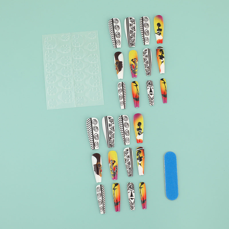 Wholesale 24 Pieces/box Glitter Nail Stickers Ballet Nails Wearable Nail Press-on Nails Kits ACC-NS-Diqin002