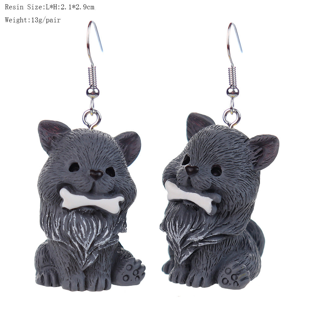 Wholesale Cartoon Cute Three-dimensional  Puppy Doll Earrings