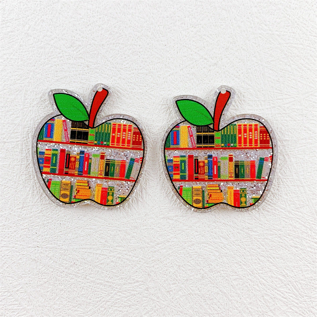 Wholesale 10pcs Acrylic Printing Color Pencil Books School Season Series Pendant