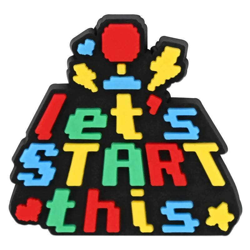 Wholesale  Random 100pcs phrase seriesPVC Soft Rubber Shoe Buckle Decoration