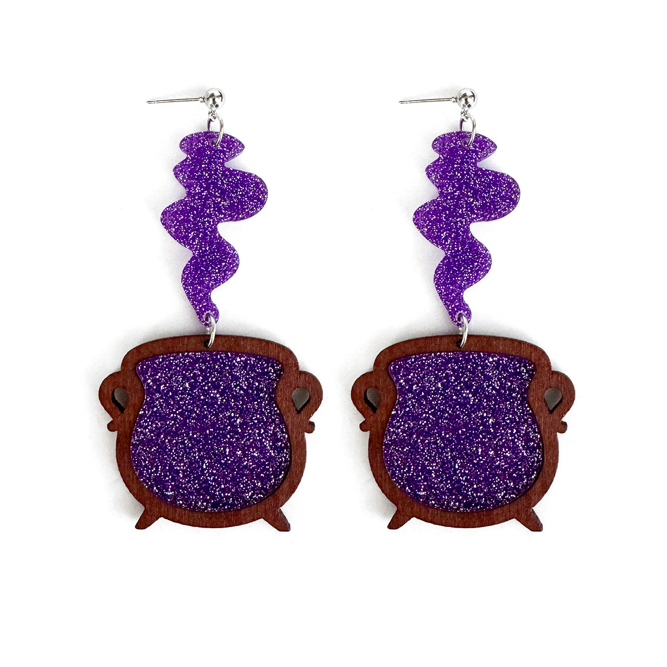 Wholesale Halloween Acrylic witch crucible earrings