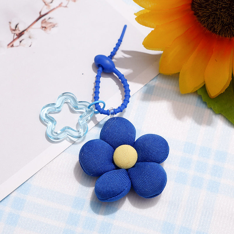 Wholesale Cartoon Fabric Flower Bag Charm Trendy Decorative Accessory for Bags and Phones