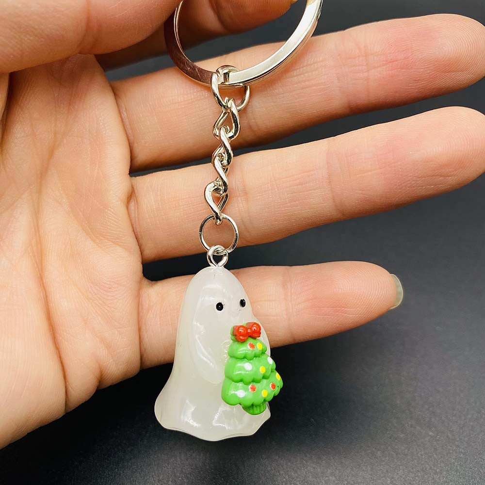Wholesale Halloween  Keychain Luminous Ghost Three-Dimensional Keychains