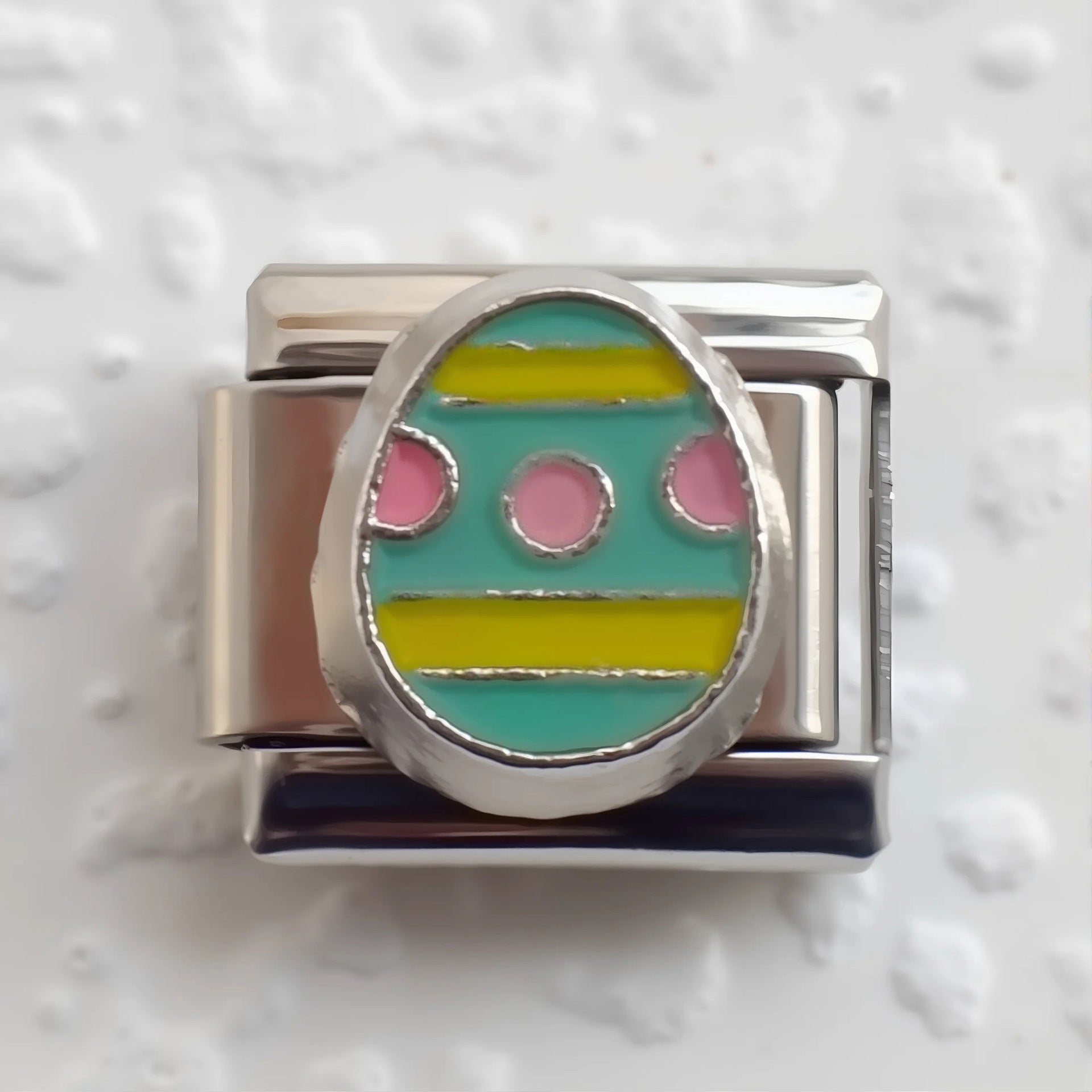 Wholesale 5pcs Italian Charm Bracelet 9mm DIY Splicing Easter Egg Rabbit Stainless Steel Composable Bracelet