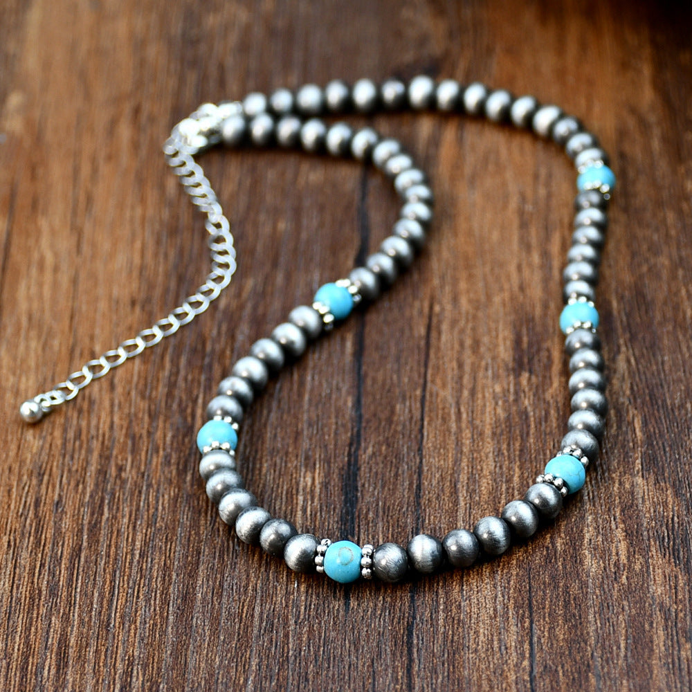 Wholesale ethnic turquoise beaded necklace