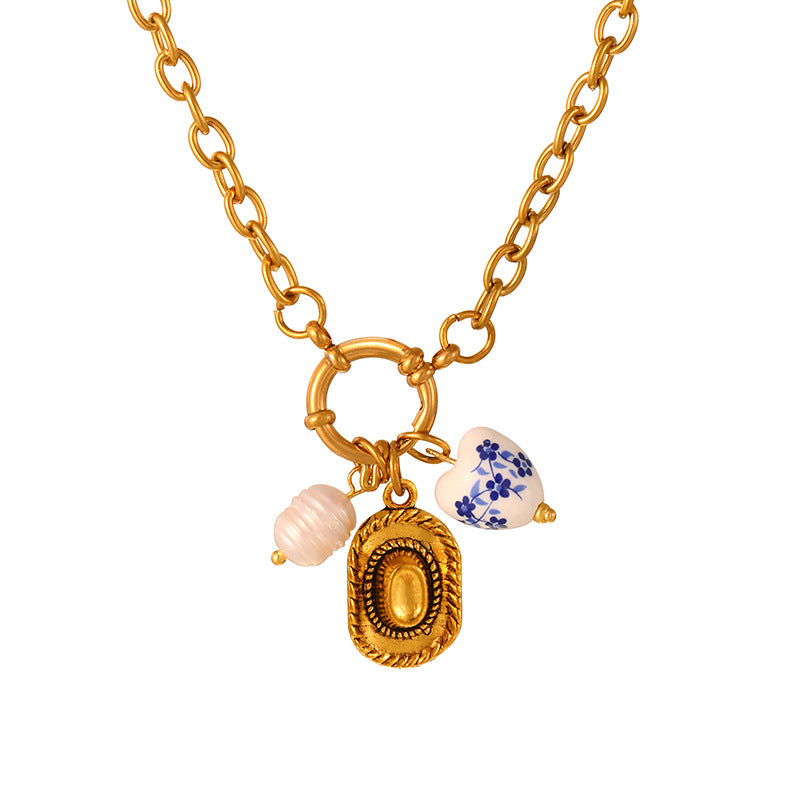 Wholesale Western cowboy boots titanium steel bull' s head  Necklace