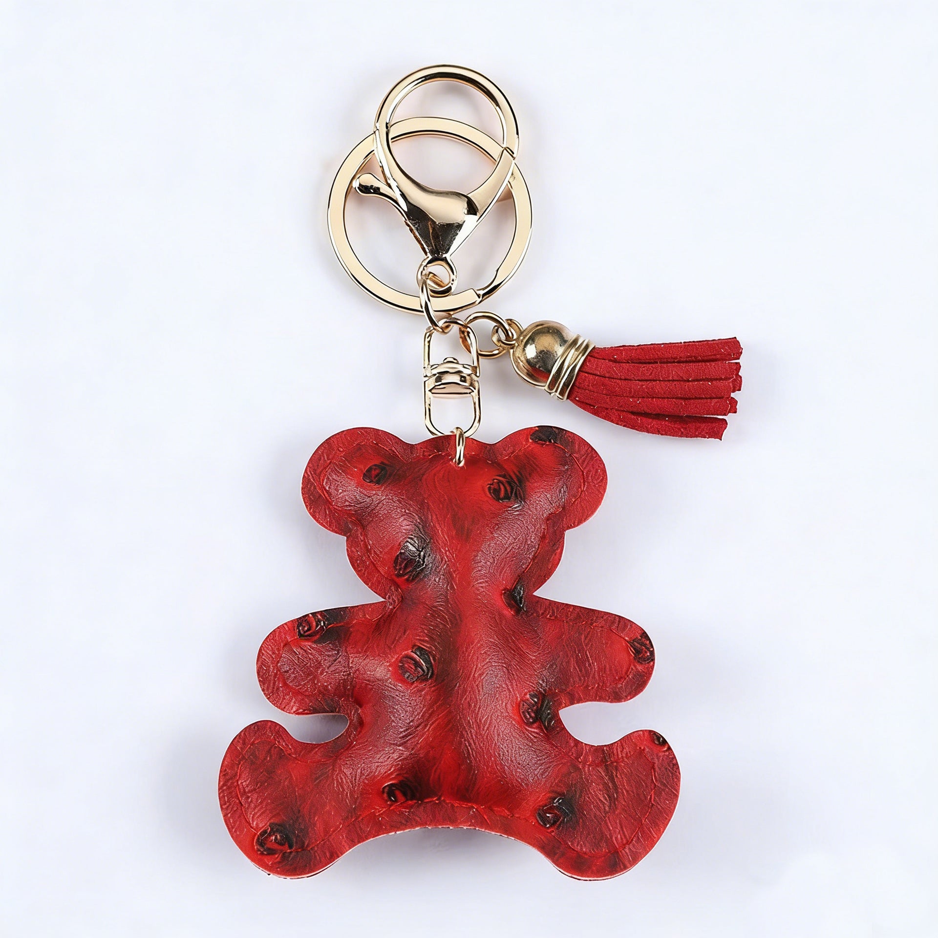 Wholesale  Cartoon Bear Accessories Leather Pattern Car Keychain