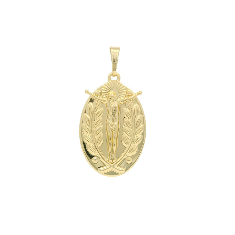 Wholesale Geometric Statue Pendant Necklace Gold-Tone Copper Alloy Fashion Accessory for Party Gift