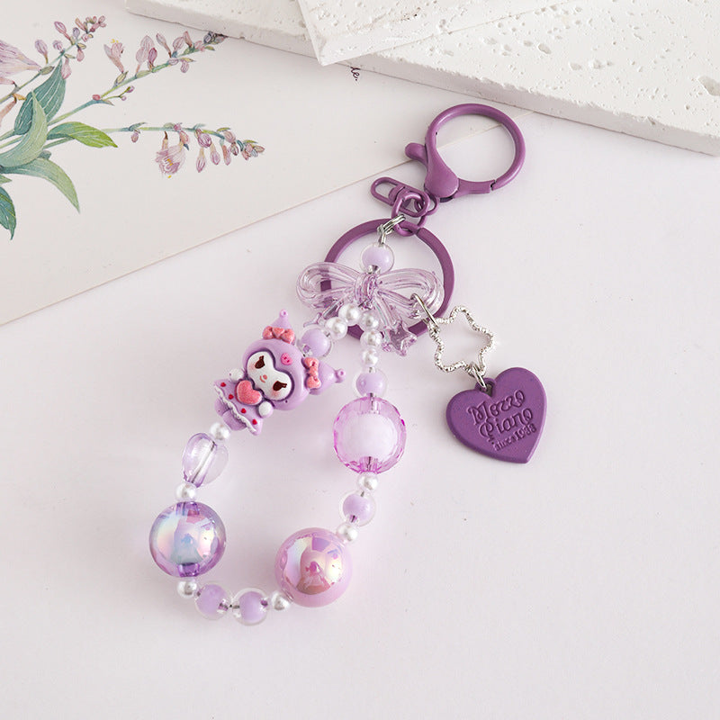 Wholesale Cartoon Fun Handmade Beaded Acrylic  Keychain   ACCVIP