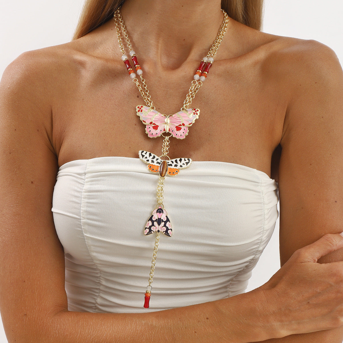 Wholesale Butterfly Drop Earrings and Exquisite Necklace