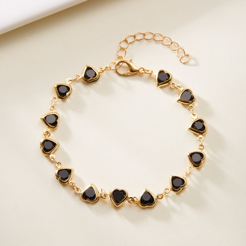 Wholesale Heart Eyes Cherry Rhinestone Bracelet Trendy Fashion Jewelry Accessory For Gift And Boutique Resale