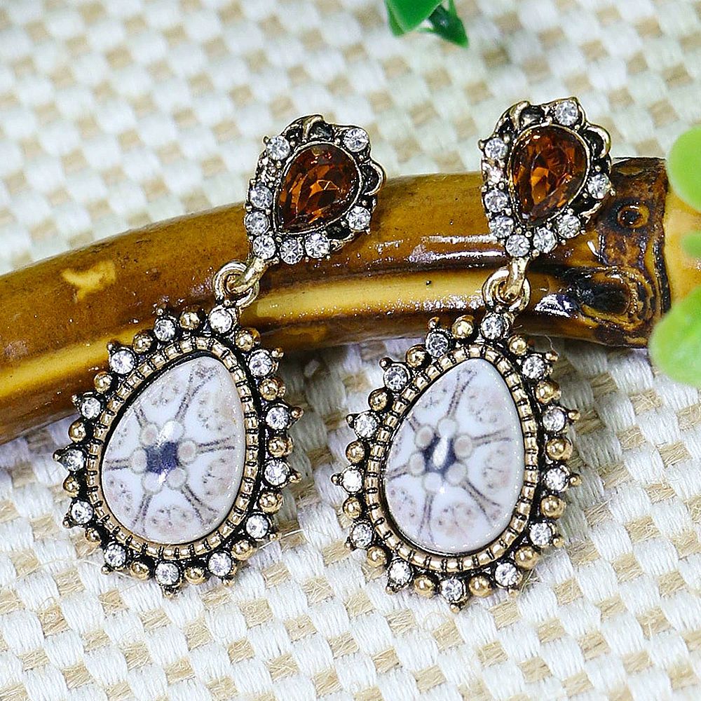Wholesale Bohemian Ethnic Geometric Drop Earrings Zinc Alloy Fashion Accessory for Boutique Resale