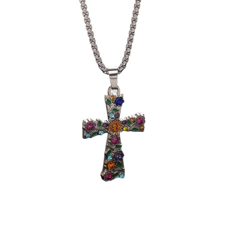 Wholesale Sweet Cool Gothic Y2K Cross Necklace Stainless Steel Fashion Jewelry Gift
