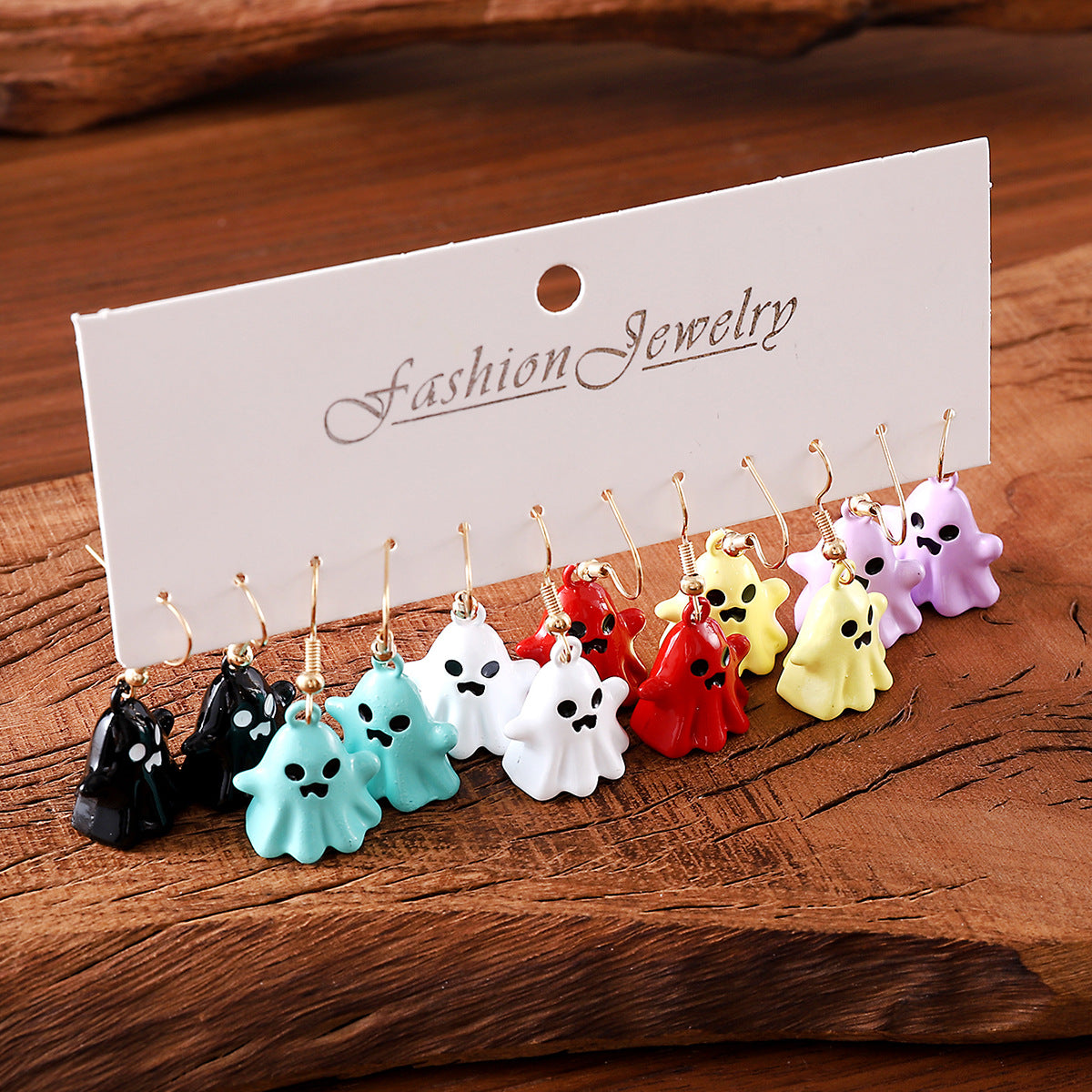 Wholesale  Gothic Ghost Three-Dimensional Metal Pendant Earrings