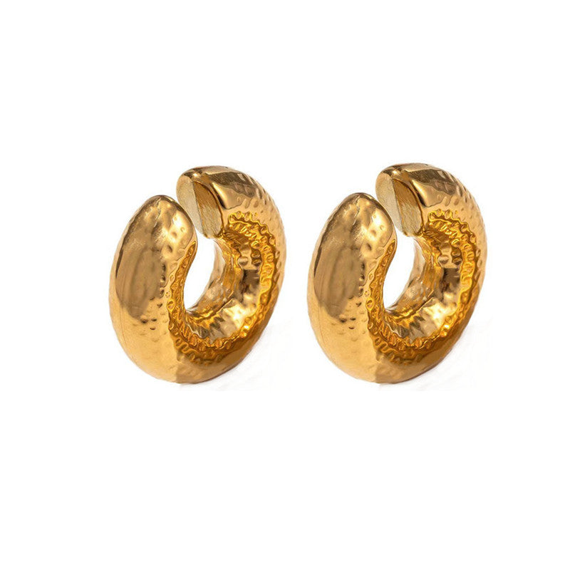 Wholesale Stainless Steel Earrings Hollow Ring Ear Clips Non-perforated Cartilage Clips ACC-ES-HuiBang002