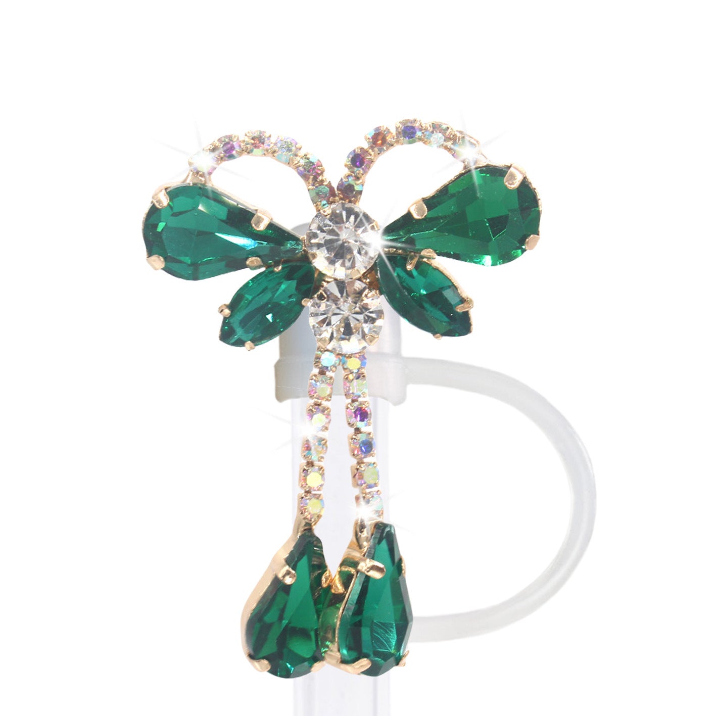 Wholesale Wholesale 50pcs Teardrop Butterfly Pendant 10mm Straw Cover Straw Tube Cap