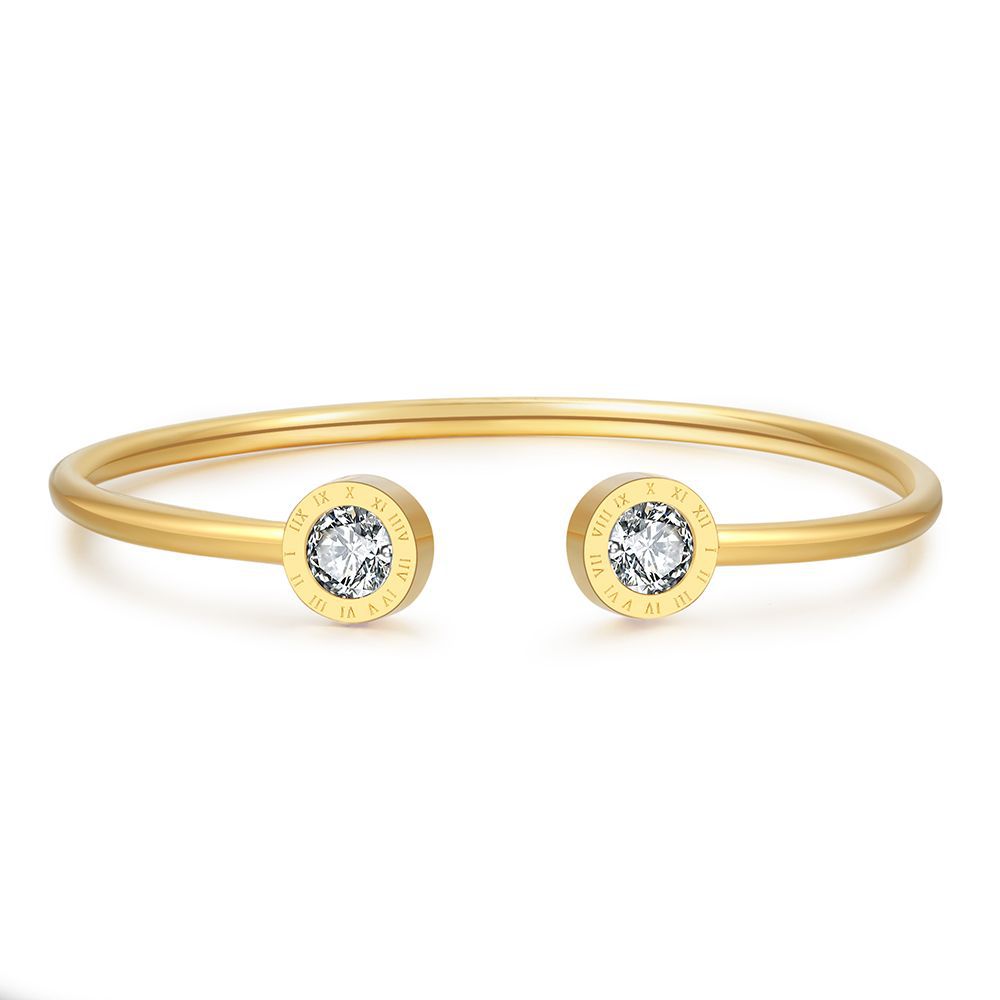 Wholesale  Titanium Steel Plated C-shaped Opening Bracelet