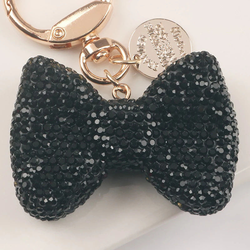 Wholesale Metal keychain with full rhinestone butterfly and bowknot pendant
