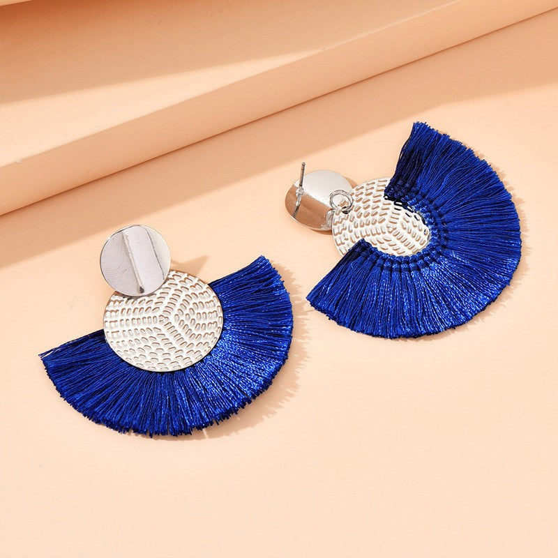 Wholesale  Handmade fan-shaped tassels Earrings Bohemian Style Earrings