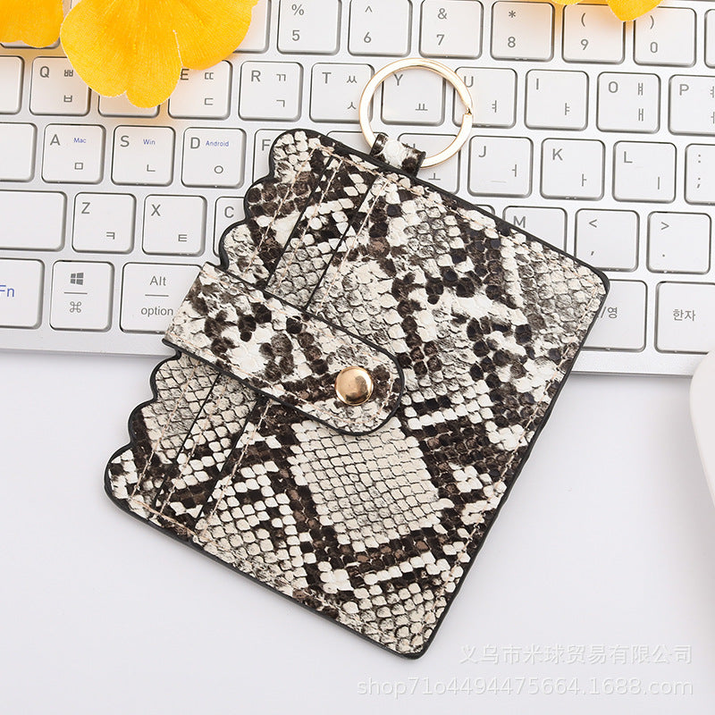 Wholesale Independence Day Cow Print Leopard Print PU Pickup Bag Keychain ACC-KC-MiQiu004