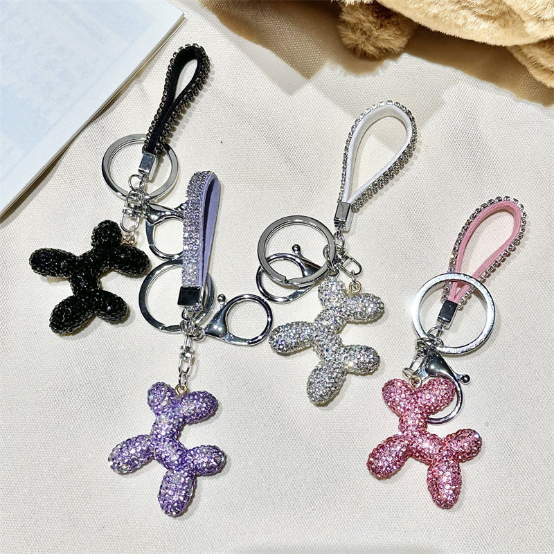 Wholesale Full Diamond Balloon Dog Keychain